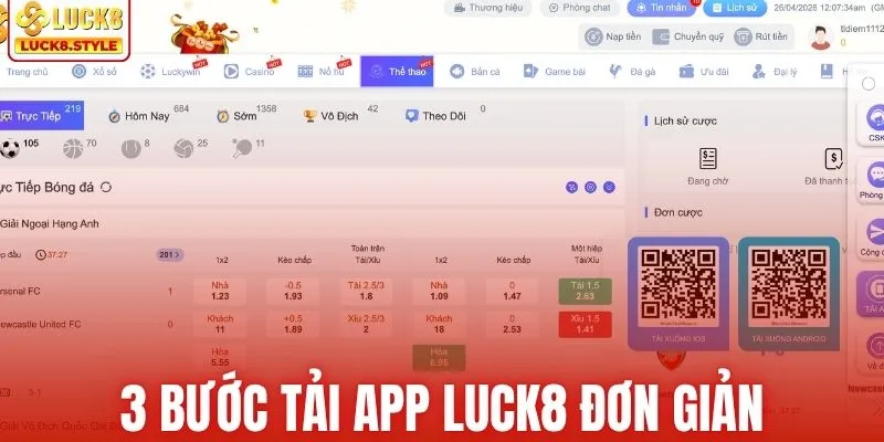 3 bước tải app LUCK8 đơn giản